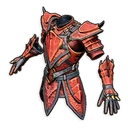 Cuerpo de piel de dragón rojo